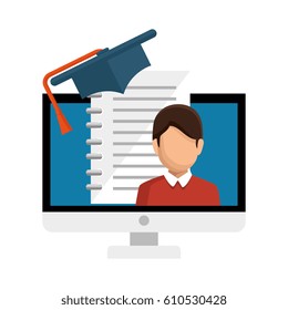 computer desktop with ebook isolated icon