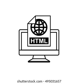 computer desktop with electronic file vector illustration design