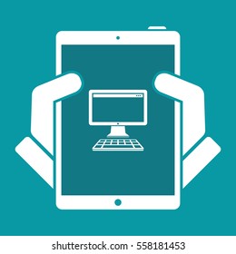 Computer desktop flat icon