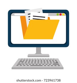 computer desktop with folder