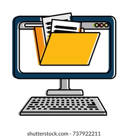 computer desktop with folder