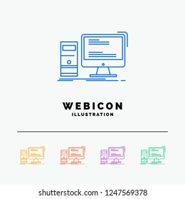 Computer, desktop, gaming, pc, personal 5 Color Line Web Icon Template isolated on white. Vector illustration