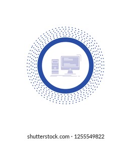 Computer, desktop, gaming, pc, personal Glyph Icon. Vector isolated illustration