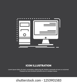 Computer, desktop, hardware, workstation, System Icon. glyph vector symbol for UI and UX, website or mobile application