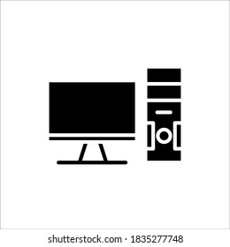 computer desktop icon glyph style for your design editable