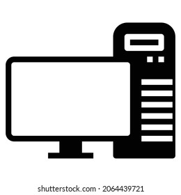 COMPUTER DESKTOP  ICON VECTOR ILLUSTRATION .