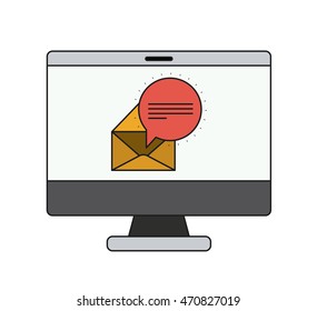 computer desktop isolated icon vector illustration design