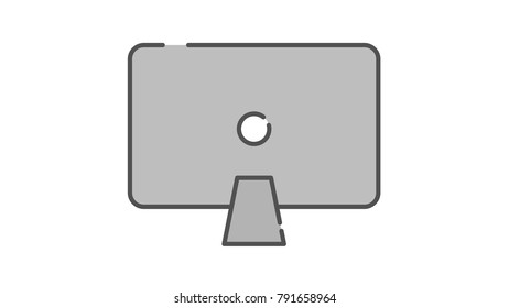 Computer desktop isolated vector illustration