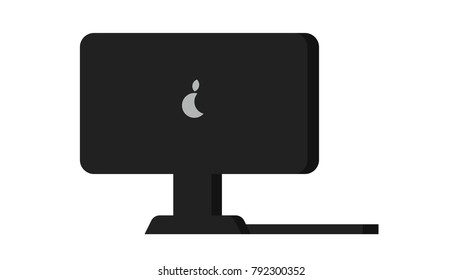 Computer desktop isolated vector illustration