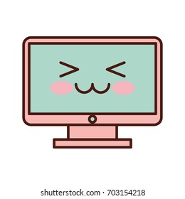 computer desktop kawaii character