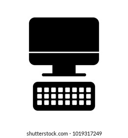 computer desktop with keyboard