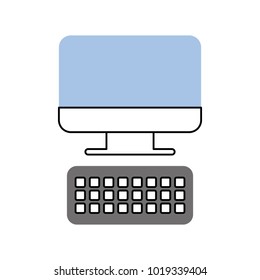 computer desktop with keyboard