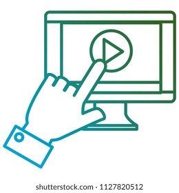 computer desktop with media player template