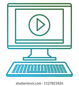computer desktop with media player template