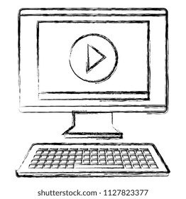 computer desktop with media player template