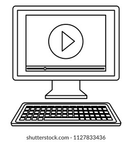 computer desktop with media player template