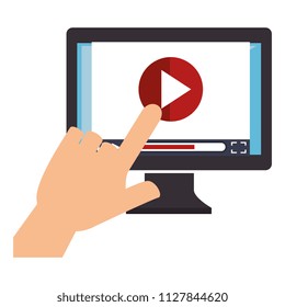 computer desktop with media player template