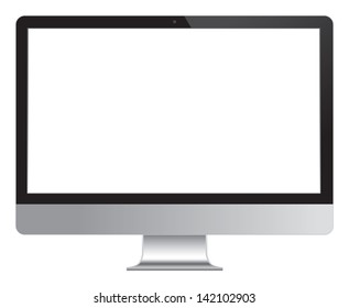 Computer Desktop Monitor, Display Vector Illustration.