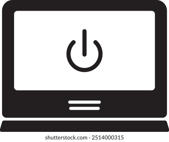 Computer desktop monitor icon. Laptop vector. Vector graphic icon. PC symbol. Simple, flat design for web or mobile app