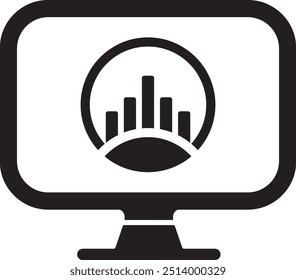 Computer desktop monitor icon. Laptop vector. Vector graphic icon. PC symbol. Simple, flat design for web or mobile app