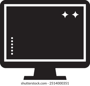 Computer desktop monitor icon. Laptop vector. Vector graphic icon. PC symbol. Simple, flat design for web or mobile app