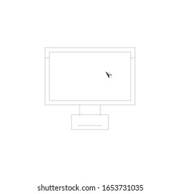 computer, desktop, monitor, school line illustration icon on white background