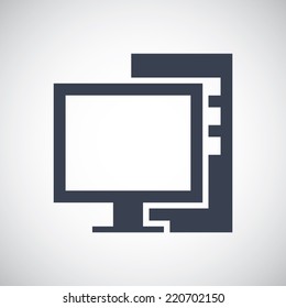 Computer Desktop Monitor Screen pictogram. Simple flat metro style. Vector icon illustration save for esp10