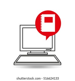 computer desktop notebook communication social network vector illustration eps 10