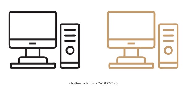 Computador desktop pc estação de trabalho tecnologia ti equipamento de escritório eletrônico hardware sistema unidade monitor de dispositivo.