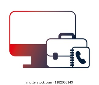 computer desktop with portfolio and phonebook
