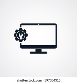 computer desktop repair setting theme vector art illustration