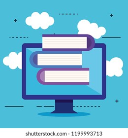 computer desktop with seo icons