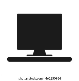 computer desktop silhouette workplace icon vector illustration design