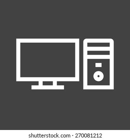 Computer, desktop, system, screen icon vector image. Can also be used for communication, connection, technology. Suitable for web apps, mobile apps and print media.