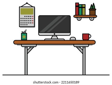 computer desktop vector flat design