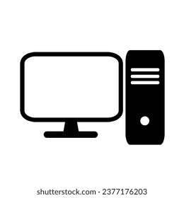 Computer desktop vector icon in trendy design vector.