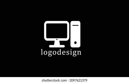 Computer desktop vector logo design