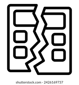 Computer destroy icon outline vector. Data loss. Access key attack