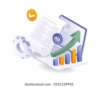 Relatório de análise de detalhes do computador dos resultados de desenvolvimento de negócios