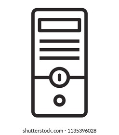 
A computer device with button and disk storage depicting central processing unit 
