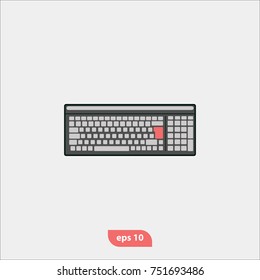 Computer device icon, keyboard symbol, flat vector and trendy illustration sign