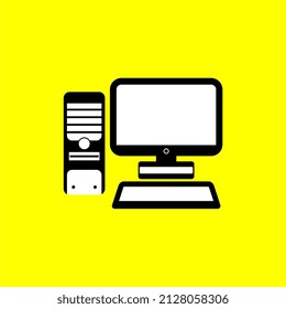 computer device icon vector illustration, with assorted hardware
