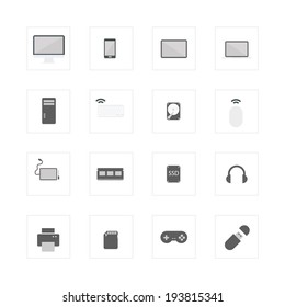 Computer device icons set.