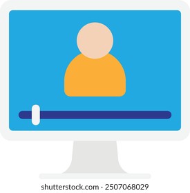 Computer Device Monitor Icon Vector Flat Illustration