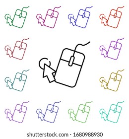 Computer device multi color icon. Simple thin line, outline vector of web icons for ui and ux, website or mobile application