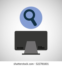 computer device search network icon vector illustration eps 10