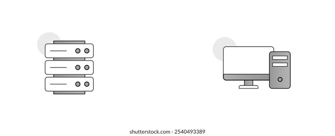 Computer and Device Setup. Icons Included: Desktop Computer, Laptop Computer, Server Rack