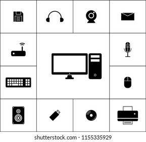 computer device technology style black and white