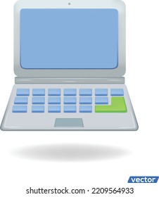 Computer devices 3d render vector icon  laptop.