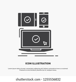 computer, devices, mobile, responsive, technology Icon. glyph vector gray symbol for UI and UX, website or mobile application